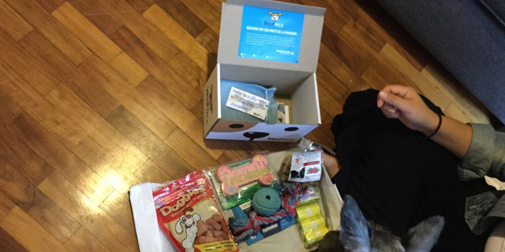 perrhijos's tweet photo. A Lola le acaban de llegar los regalos de cumpleaños de parte de  @WoofPackMx  le encantaron 🐶❤️ https://t.co/iPEQvH5GUB