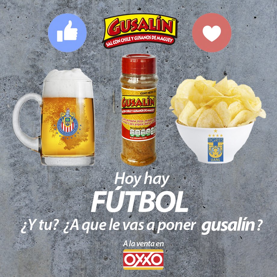InalimOaxaca's tweet photo. Para esta tarde noche de #Futbol acompaña tus #bebidas y #botanas con #Gusalin / ¿A quién le vas? #TigresvsChivas https://t.co/jjMrX0f3To