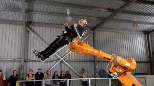 ArtSciMuseum's tweet photo. Heard about a Perth professor gyrating on a huge robotic arm? @StelarcStelarc at the museum tomorrow! https://t.co/Jd4xXN5BFs #asmhumanplus https://t.co/dcC1bOOOmi