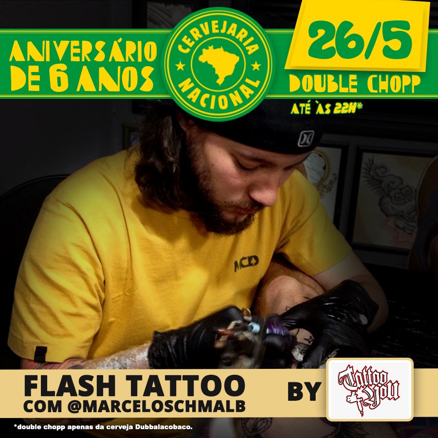 Nesta 6a tem também sessão de Flash Tattoo by <a href="/TattooYouBrasil/">TATTOO YOU</a> na <a href="/VozDoBarril/">Cervejaria Nacional</a>!