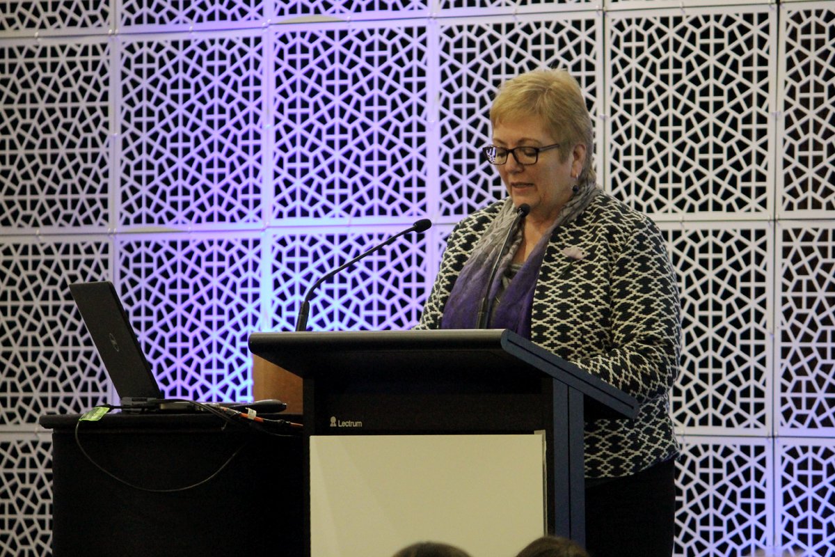 ECIAnswact's tweet photo. #ECIA2017 Trish Hanna, #ECIA National President talks on the impact of #ECEI &amp; #NDIS on models of good practice at a national perspective https://t.co/yOSjs2ftiP