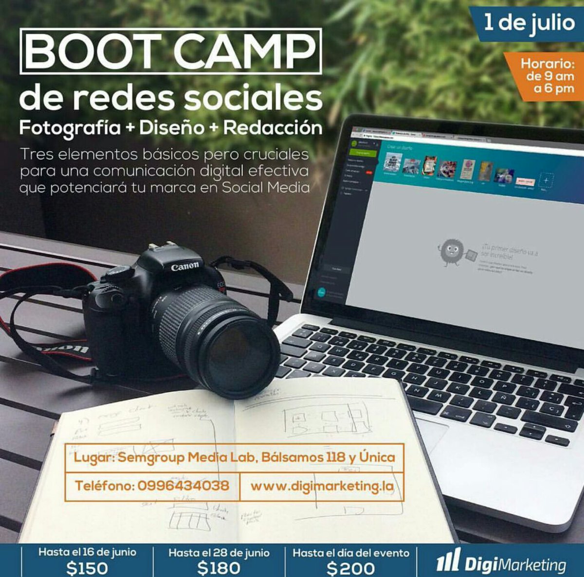 Boot Camp de #RedesSociales con <a href="/DigimarketingLA/">DigimarketingLA</a> 1/Julio <a href="/SemgroupEC/">Semgroup Media Lab</a>  digimarketing.la <a href="/vbarbery/">Vanessa Barbery</a>