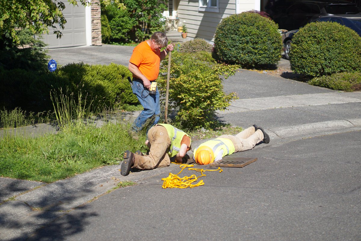 caomo's tweet image. Ducklings Rescured! Thanks to @snocounty Road Maintenances and the three heros! 9 lives saved.👏👍