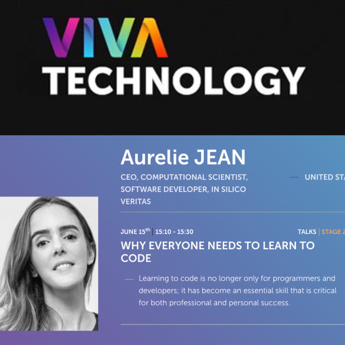 Aurelie_JEAN's tweet image. #ToAttend @VivaTech! join me on June 15th 👍😀😎! #CodingIsTheNewCool #innovation #startup #tech #digital #empowerment #future #entrepreneur 😀