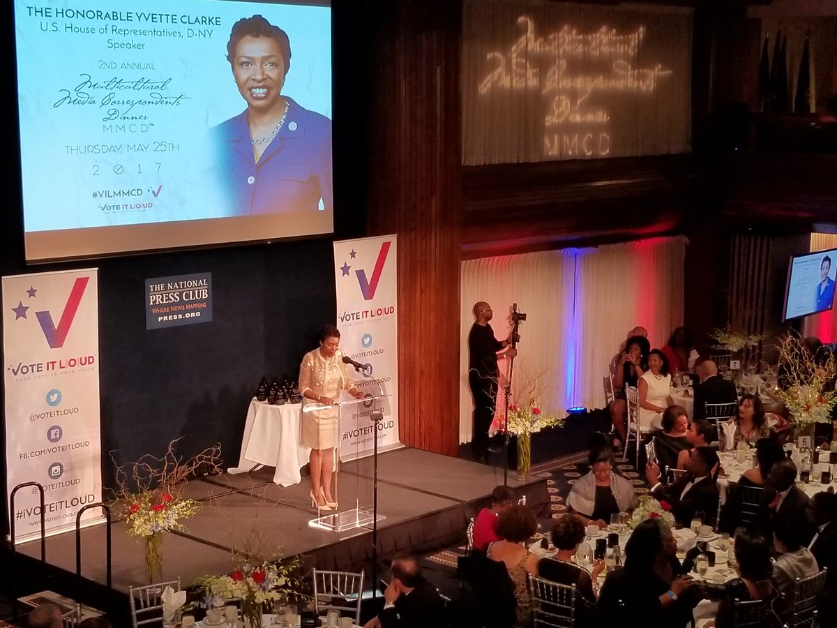ShaynaSaraSolis's tweet photo. "If we aren't at the table, our voices can't be heard" @RepYvetteClarke  #VILMMCD @voteitloud @PressClubDC https://t.co/FMHEau5z1k