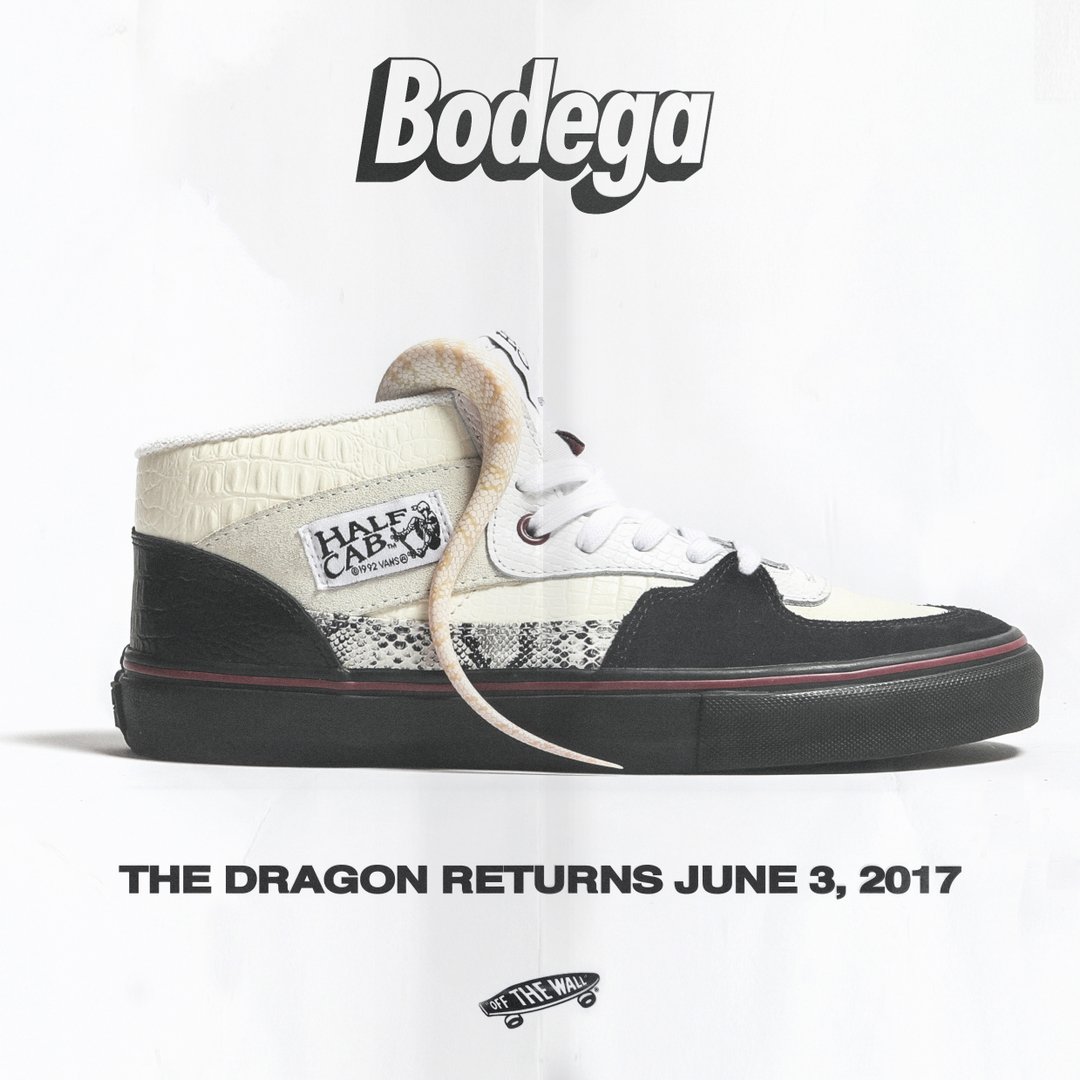 bodega's tweet photo. BODEGA X VANS VAULT 'RETURN OF THE DRAGON' - JUNE 3, 2017 https://t.co/tPnChB7OnE