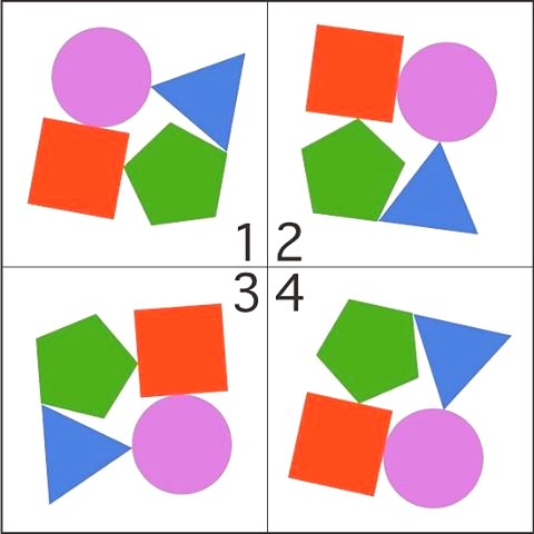 EscapeIQ's tweet photo. In 4 figures, 1 figure is different from other 3 figures. Answer that number. https://t.co/pJAEklv0IT