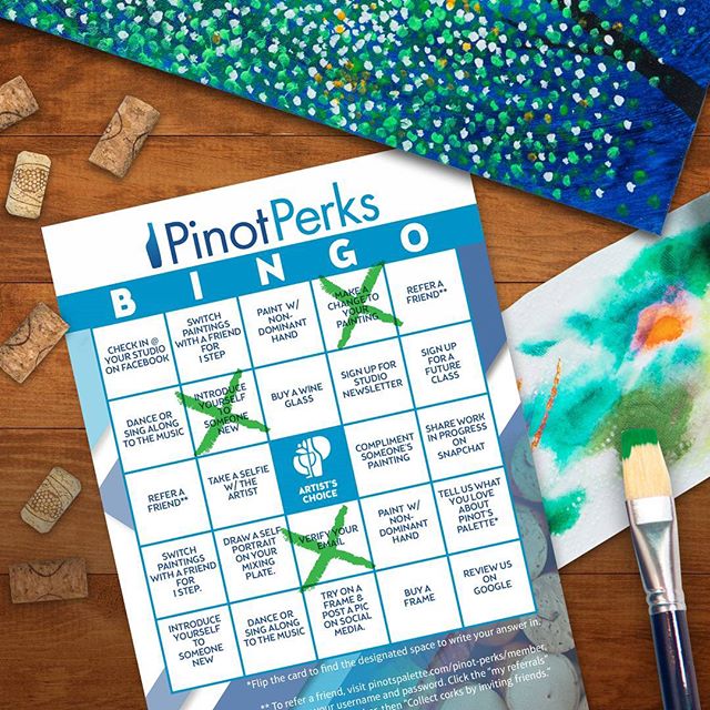 PinotsWestLoop's tweet image. Sweet, sweet summertime. Painting, wine, music and BINGO. Select nights this June and July. Sign up at bit.ly/PerkUpTheSummer