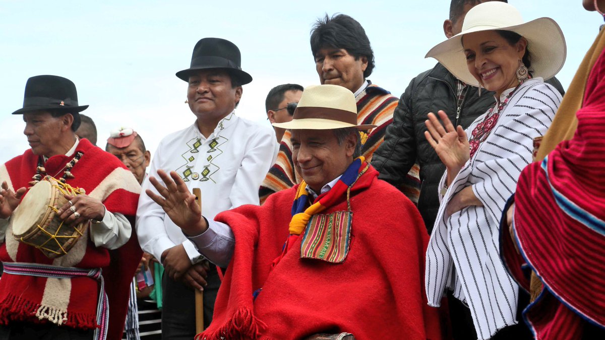 Lenin's tweet photo. Gracias pueblos y nacionalidades del Ecuador. Este encargo lo llevaré en las manos y el corazón. Vamos a trabajar incansablemente por todos. https://t.co/5w1O4Iyvlw
