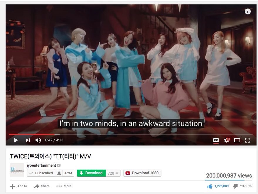 thinkabtitwice's tweet photo. #TT200M and Twice became the first girl group to reach that view count! 💯 great job onces #TT200MPARTY https://t.co/DV2d5fCbtg