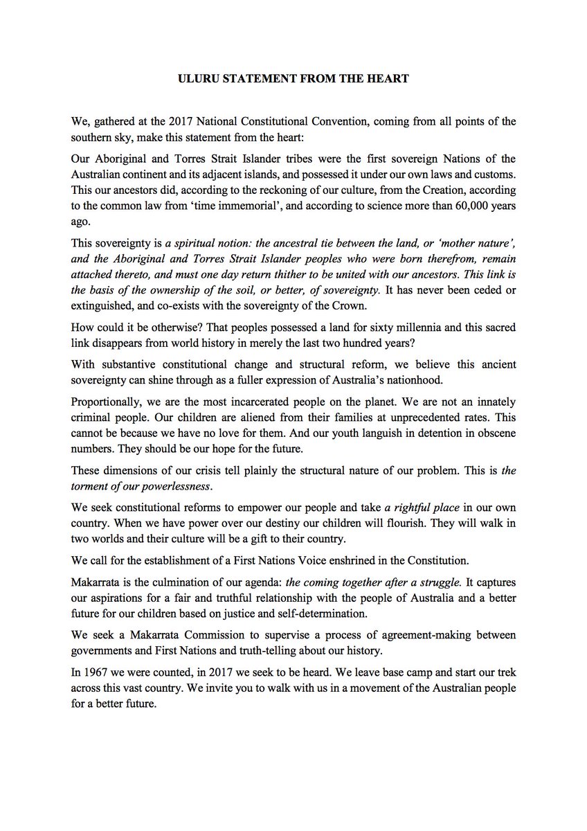 Here's the Statement from the Heart #Uluru