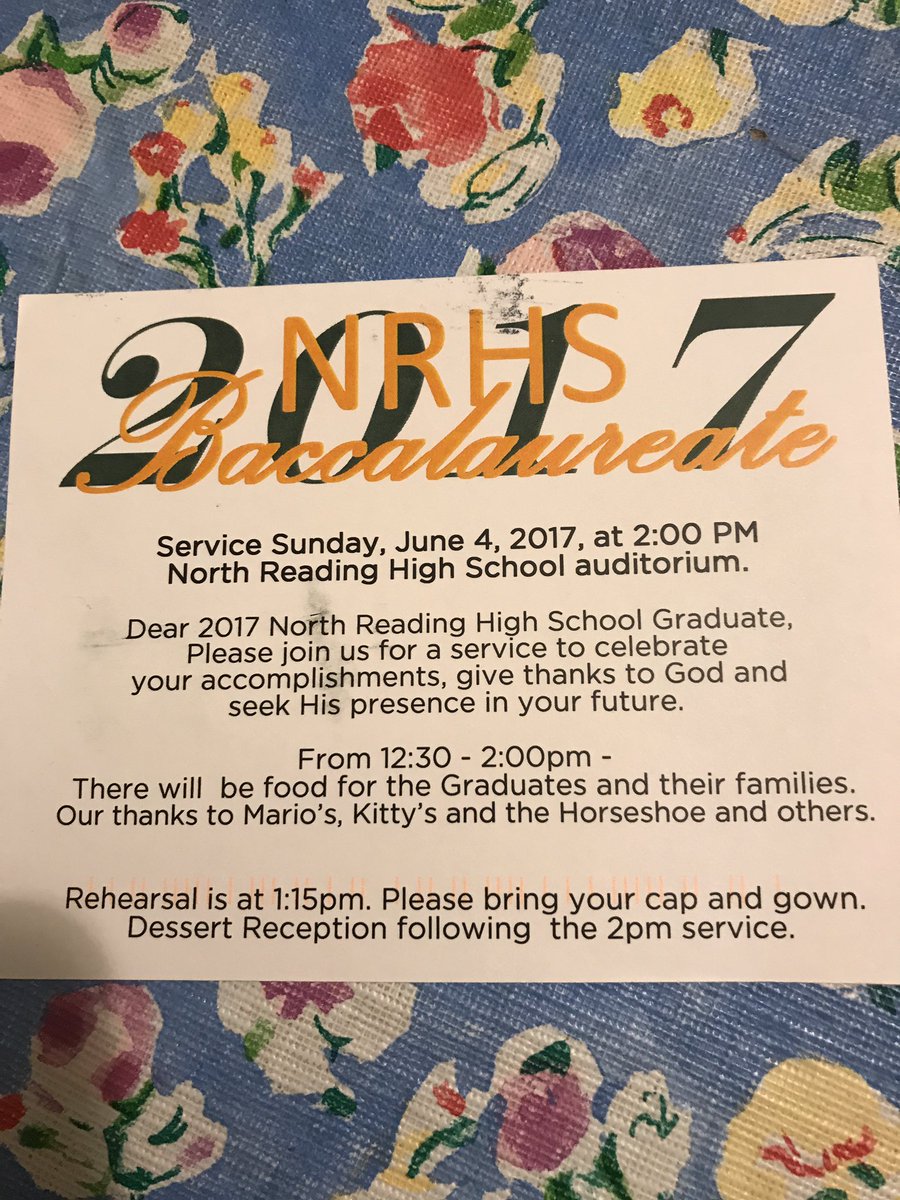 NRHS_class_2017's tweet photo. Please be sure to attend the baccalaureate on June 4th! https://t.co/v8l4DOg97q