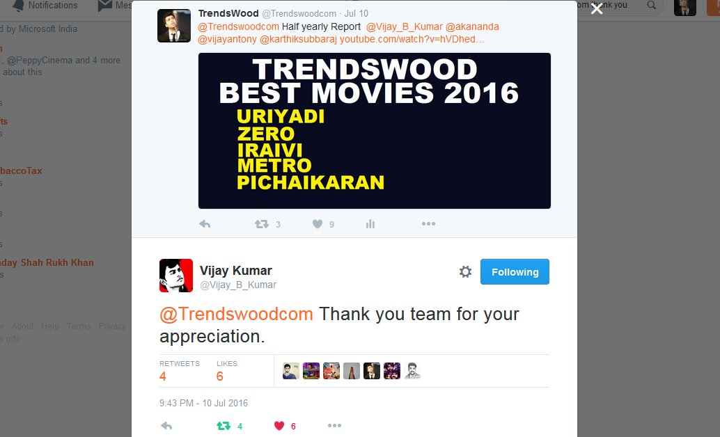 <a href="/Vijay_B_Kumar/">Vijay Kumar</a> #Uriyadi in Top 5 (Trendswood Best Movies 2016)

<a href="/Vijay_B_Kumar/">Vijay Kumar</a> #1YearOfUriyadi