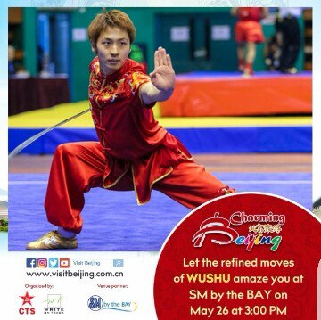 thesmbythebay's tweet photo. Witness live Wushu demonstration at Charming Beijing: A Tourism Art Fair today, 3PM at SM by the BAY #CharmingBeijingPH #WeHeartBeijing https://t.co/m8bTLl7657