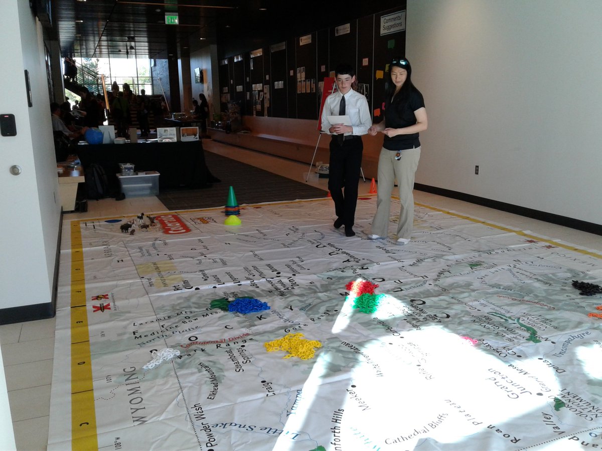 COGeogAlliance's tweet photo. Parents, students, and teachers explore the #ColoradoGiantMap at History Day Competition at the University of Colorado Denver. https://t.co/XYhMz8iIux