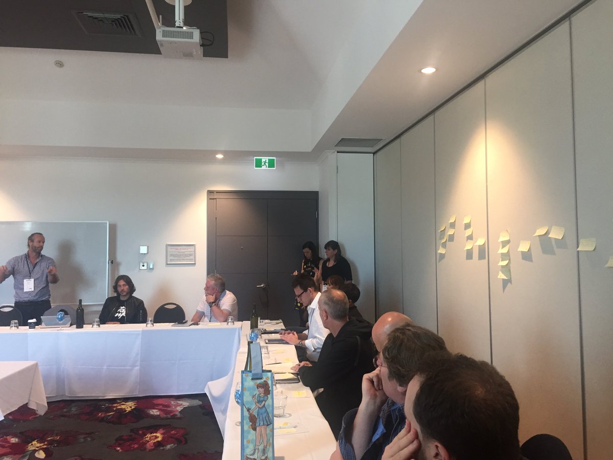 gtlaw's tweet photo. @gtlaw workshop at #morgo_au - burning legal questions on the post-it wall. Answered by Deborah Johns, Simon Burns and Anna Smyth https://t.co/hFSlvYF0Me