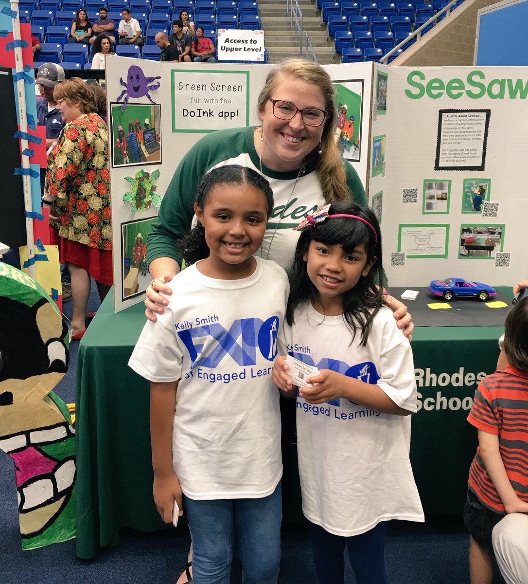 kaitlyntatsch's tweet image. They were nervous to present but at the end, didn&apos;t want to leave.❤️ #NISDExpo17 #teachingtechnology #funinfirst  #rhodesstrong #greenscreen