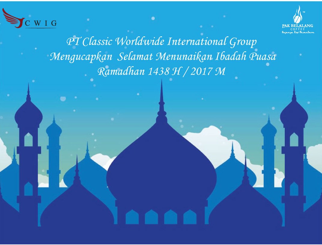Selama bulan Ramadhan jam operasional PT CWIG adalah : 
Senin - Jumat : 08.30 am - 04.00 pm ||
Sabtu : 08.00 am - 01.00 pm
Terima kasih.