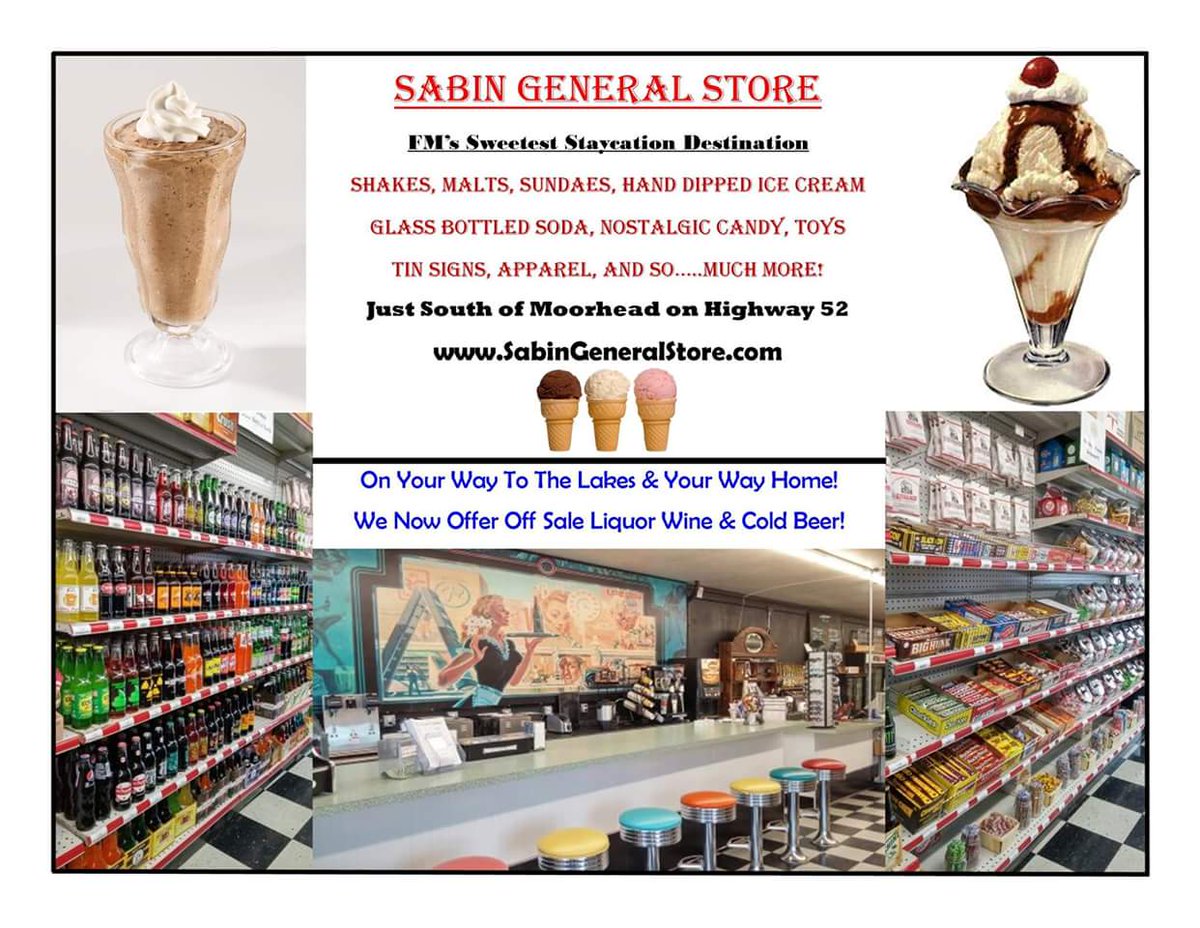 SabinGenrlStore's tweet image. Sabin General Store,  the last remaining Soda Fountain in the FM area. Delicious treats for everyone!