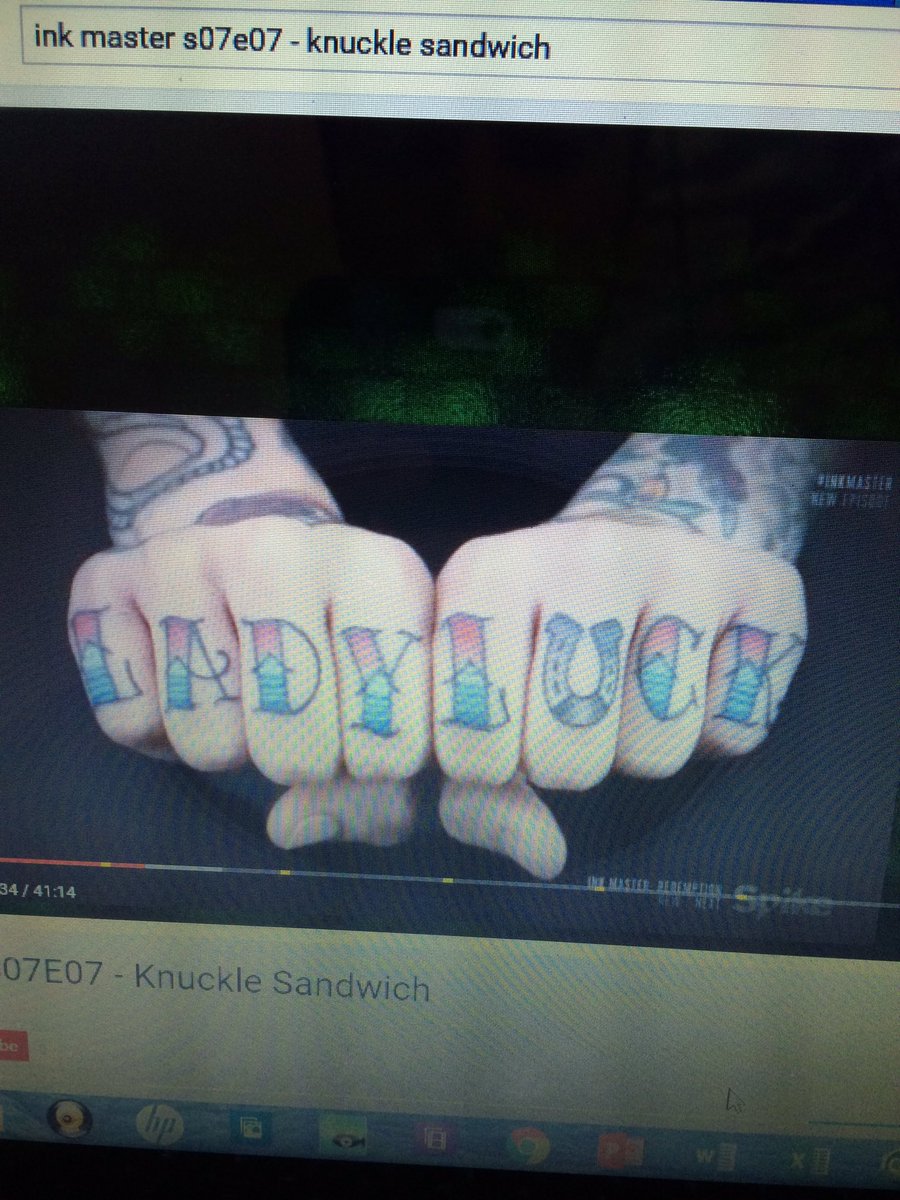 DROCK_514's tweet photo. @ChristiaNation_ knocked his custom lettering out of the park on #inkmasterrevenge. #fbfriday awesome job. #highfives #props #ladyluck https://t.co/SnoUxE4ZGq
