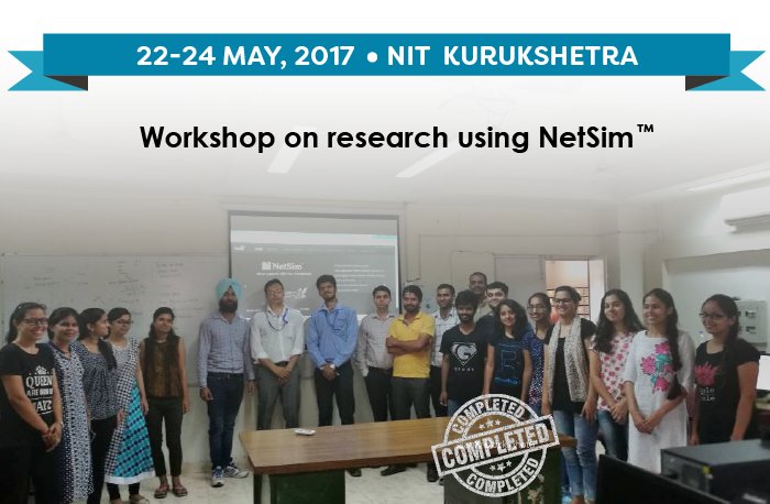 Tetcos's tweet image. Workshop on research using #NetSim at #NITKurukshetra 
#tetcos #networkSimulator