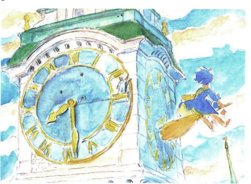 Concept watercolor art for Kiki's Delivery Service 魔女の宅急便 (1989) #Animation #Ghibli