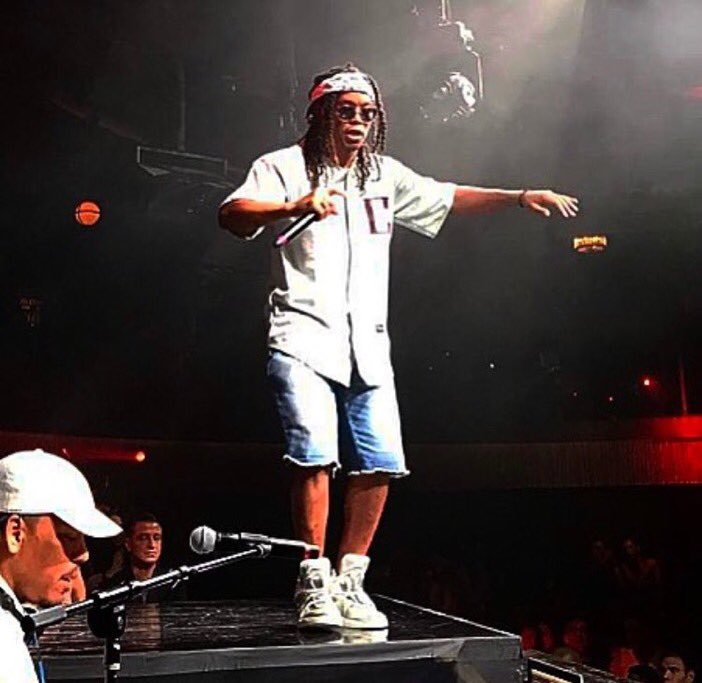 Cambridge_Trad's tweet photo. Grammy winner Lupe Fiasco rocking the Cambridge jersey in Las Vegas! 🔥🔥 We appreciate the support!  #CambridgeTradition  #TrustYourDopeness https://t.co/JdMT3O3M2D