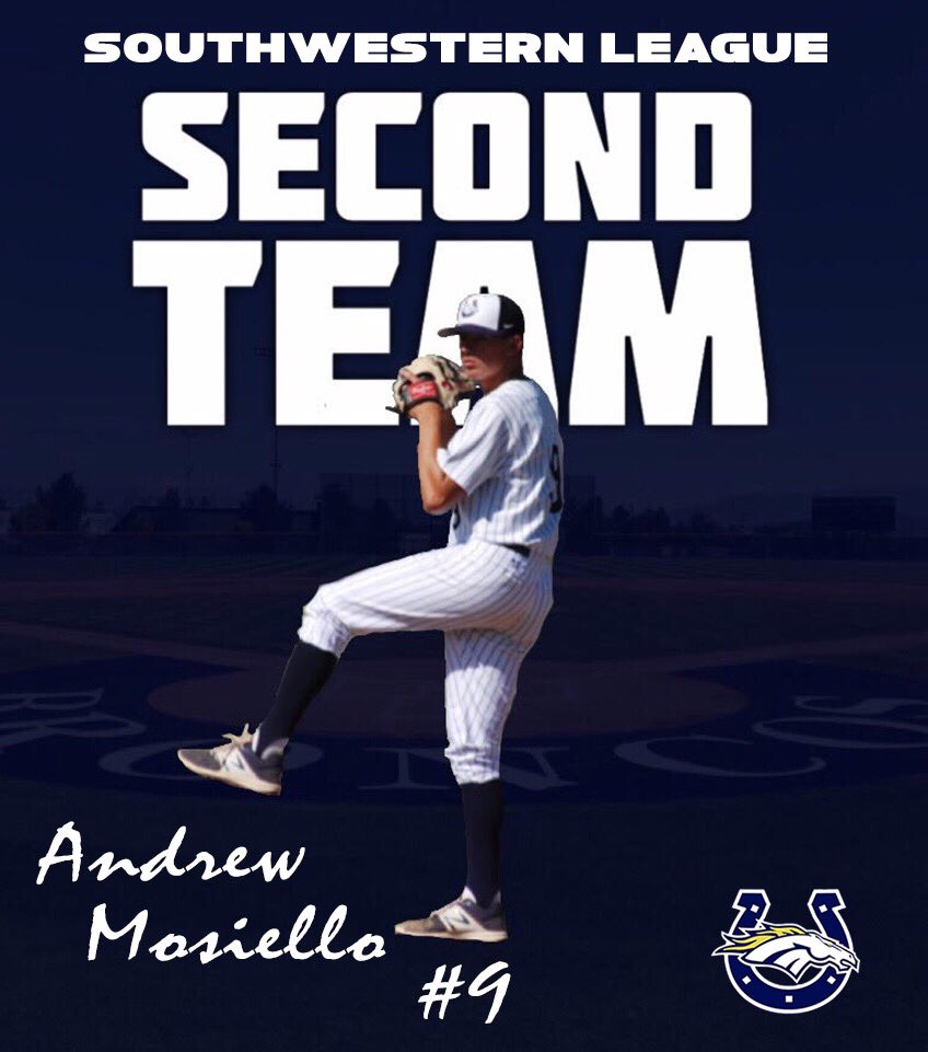 VMHSBaseball1's tweet photo. Congratulations to @AndrewMosiello '19 RHP. Led the Broncos in ERA and stepped up in big times games all year long! https://t.co/cXWMH4AIA3