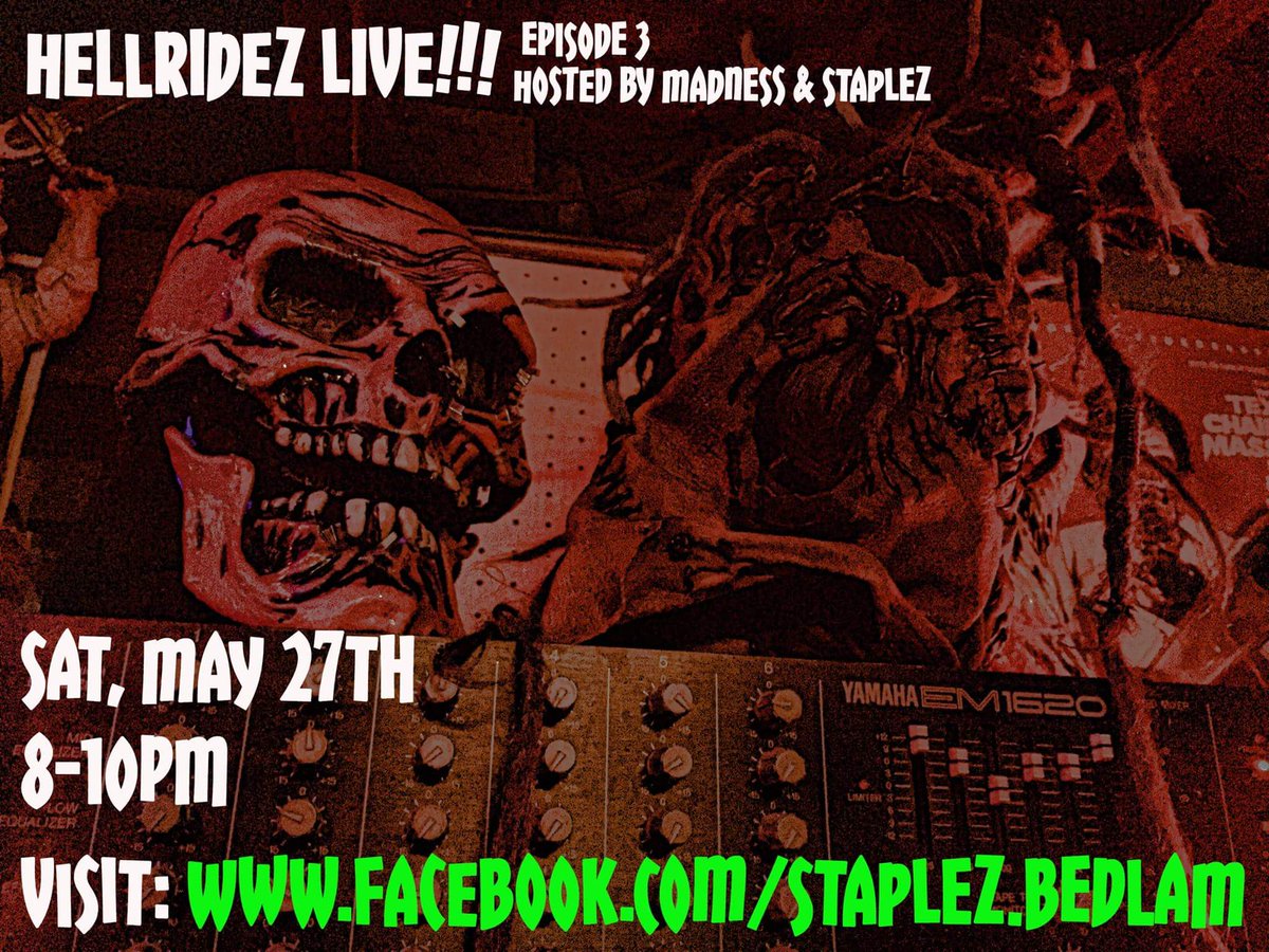 MadnessHellride's tweet photo. Who's GOING on a Hellride with BEDLAM this Saturday Night ???!!! https://t.co/THznoDY9XO
