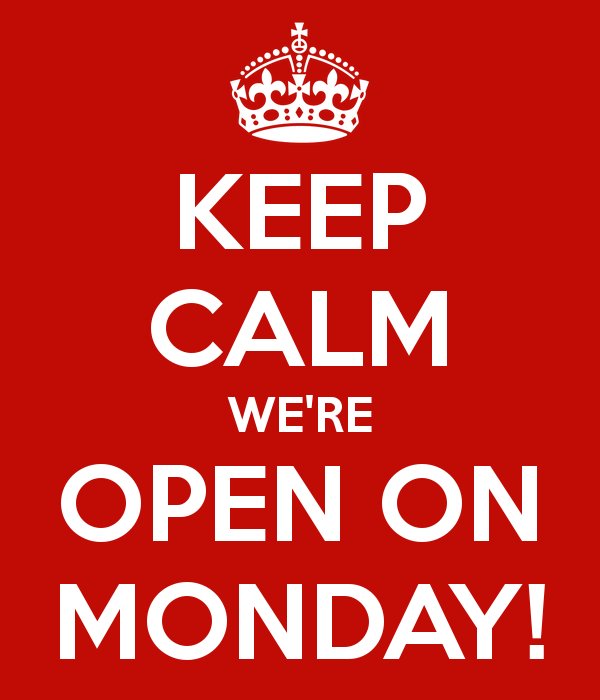 We're open on Bank Holiday Mon 29 May from 9.30am. So if your kids need to burn off some energy, bring them down and grab yourself a coffee.