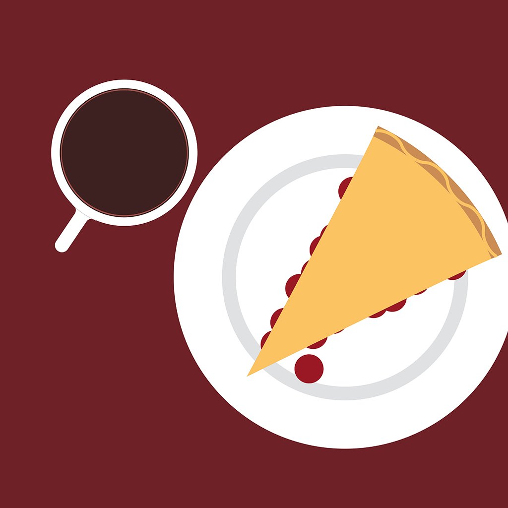 mole_collective's tweet photo. Our mid day coffee is black as midnight on a moonless night. And with a cherry pie #twinpeaks #damngoodcoffe #cherrypie #illustration https://t.co/RTRxCimUIe