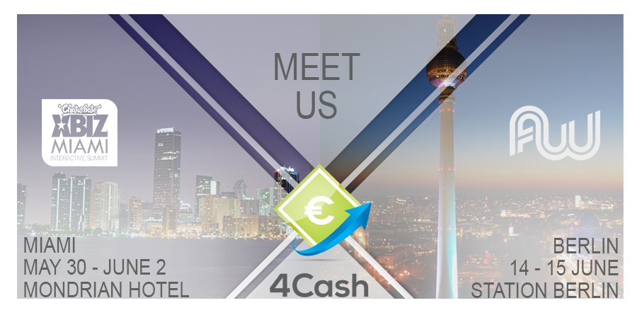 Psp4cash's tweet photo. Next stop: #Miami and #Berlin!
#XBIZMiami #Meet4Cash #AskMeWhatIDo4Cash #XBIZ #payments #solutions  #AffiliateWorldEurope #Conference https://t.co/uPOsRd1o0r