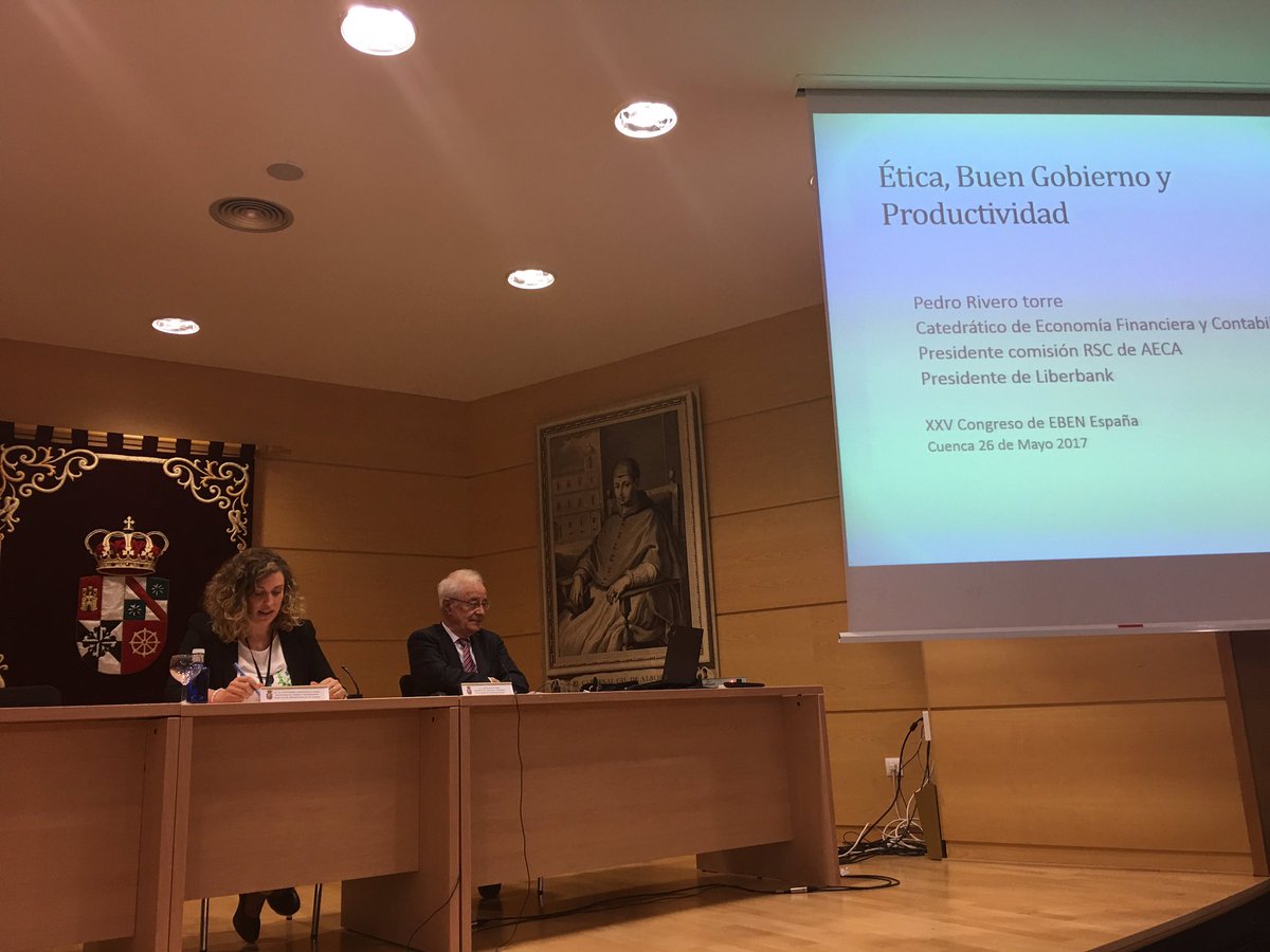 rmcanas77's tweet photo. En la conferencia Ética, Buen Gobierno y Productividad de Pedro Rivero Torre @Liberbank @asociacionAECA @uclm_es @Ebencuenca2017 #eben2017 https://t.co/ODHU9fZpED