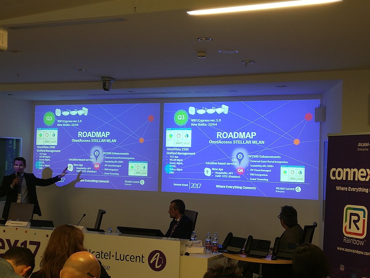 GiuliaRamera's tweet photo. Fra le soluzioni in Roadmap #Omniaccess stellar ci sarà #omnivista 2500 in #cloud #ALEPartnerDay #Connex17 @MP_BG https://t.co/RWRBOawtFU