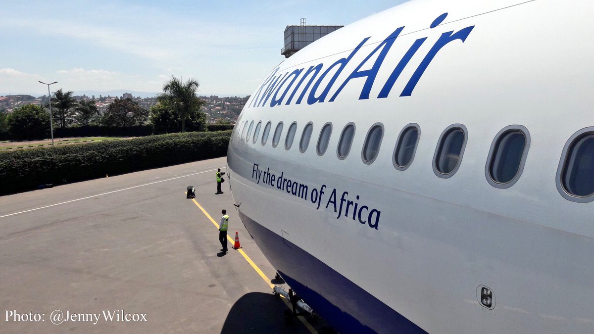RwandaInUK's tweet photo. @FlyRwandAir's maiden flight from Kigali to London @Gatwick_Airport prepares to take off, launching #KGLLGW direct route. @RwandAir_UK 🇷🇼🛫🇬🇧 https://t.co/iQHEugOfmP