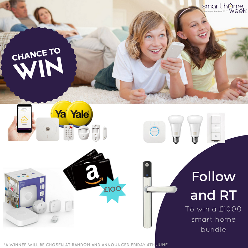 SmartHomeWeek's tweet photo. To celebrate the launch of Smart Home Week, @smartthings, @tweethue &amp; @YaleSecurity are offering you the chance to #win a smart home bundle! https://t.co/eMjt3dEW3t