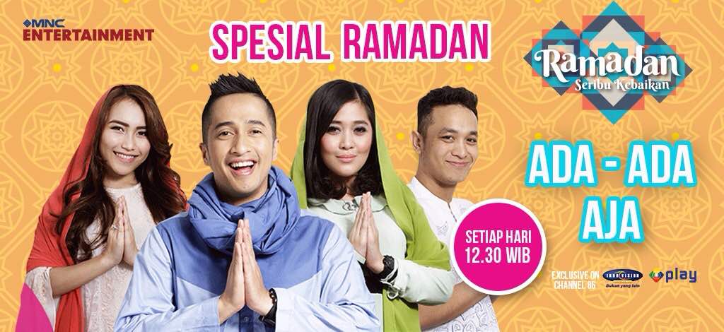 ent_ch86's tweet photo. Saksikan Ada Ada Aja Spc Ramadhan Setiap hari Pkl 12.30 Wib only on Mnc Entertainment Ch86 @Indovision_TV @OkeVision_ID https://t.co/qUlvHxvzvh