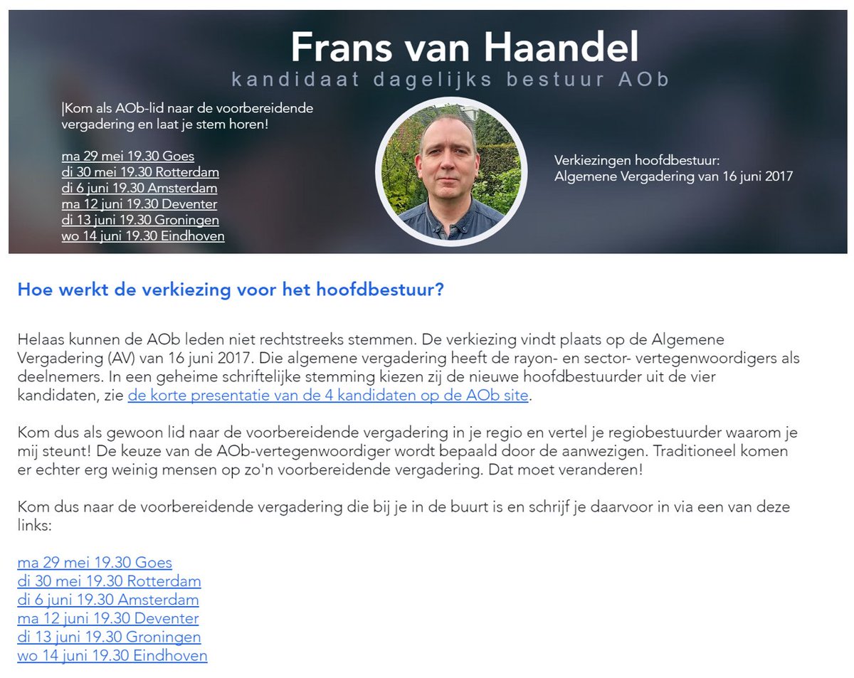 Ben je AOb-lid? 
Er komen verkiezingen aan voor het hoofdbestuur. Kijk op haandel.info en kom naar een vergadering!

RT=fijn!