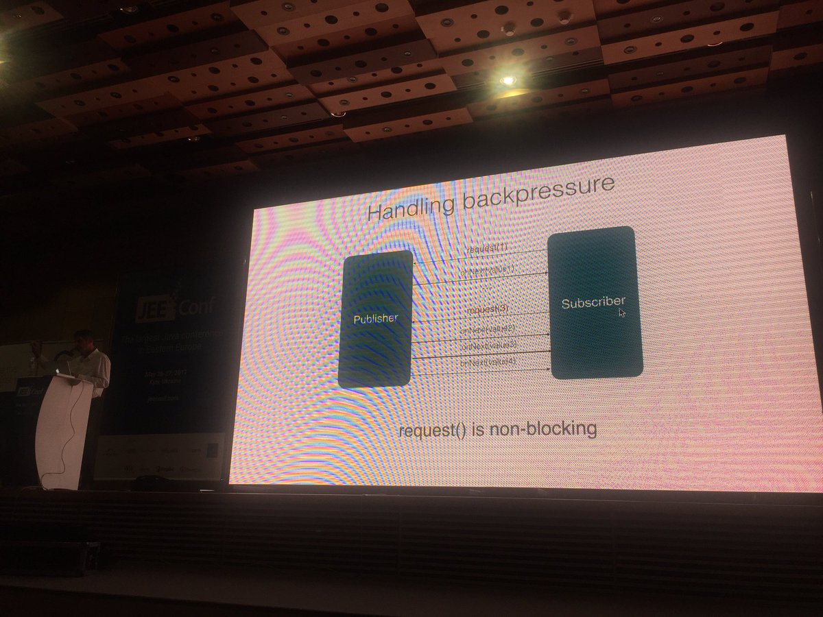 tmatyashovsky's tweet image. Great #backpressure support in #rxjava2 via #flowable @yfain at #jeeconf