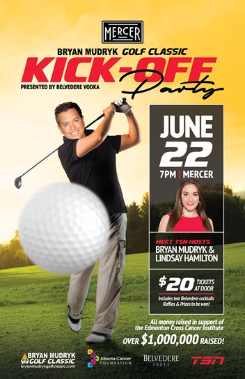 BryanMudryk's tweet photo. EDMONTON! With TSN's @Linz_Hamilton at Mercer Thursday June 22nd! Raising $$$ for @albertacancer Join us for my final tournament party! 🙏🏻 https://t.co/VYt8Kn8GQe