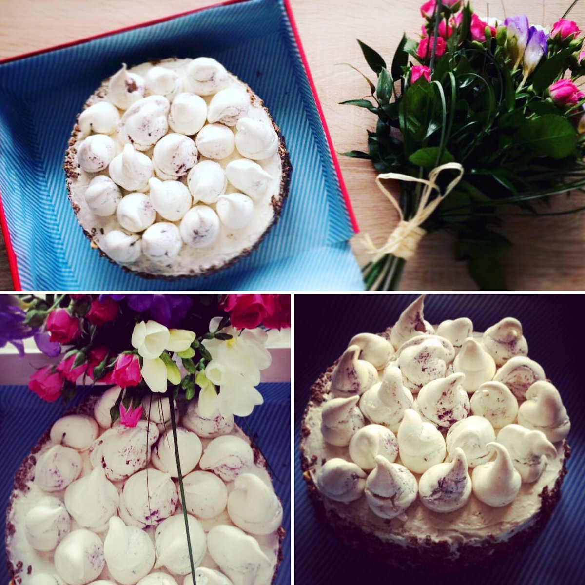 ewa_charity's tweet photo. First ever lemon layer cake with Swiss meringue buttercream &amp; blueberry kisses! Thank you #CupcakeJemma #MothersDay https://t.co/9O4tKYaa2P