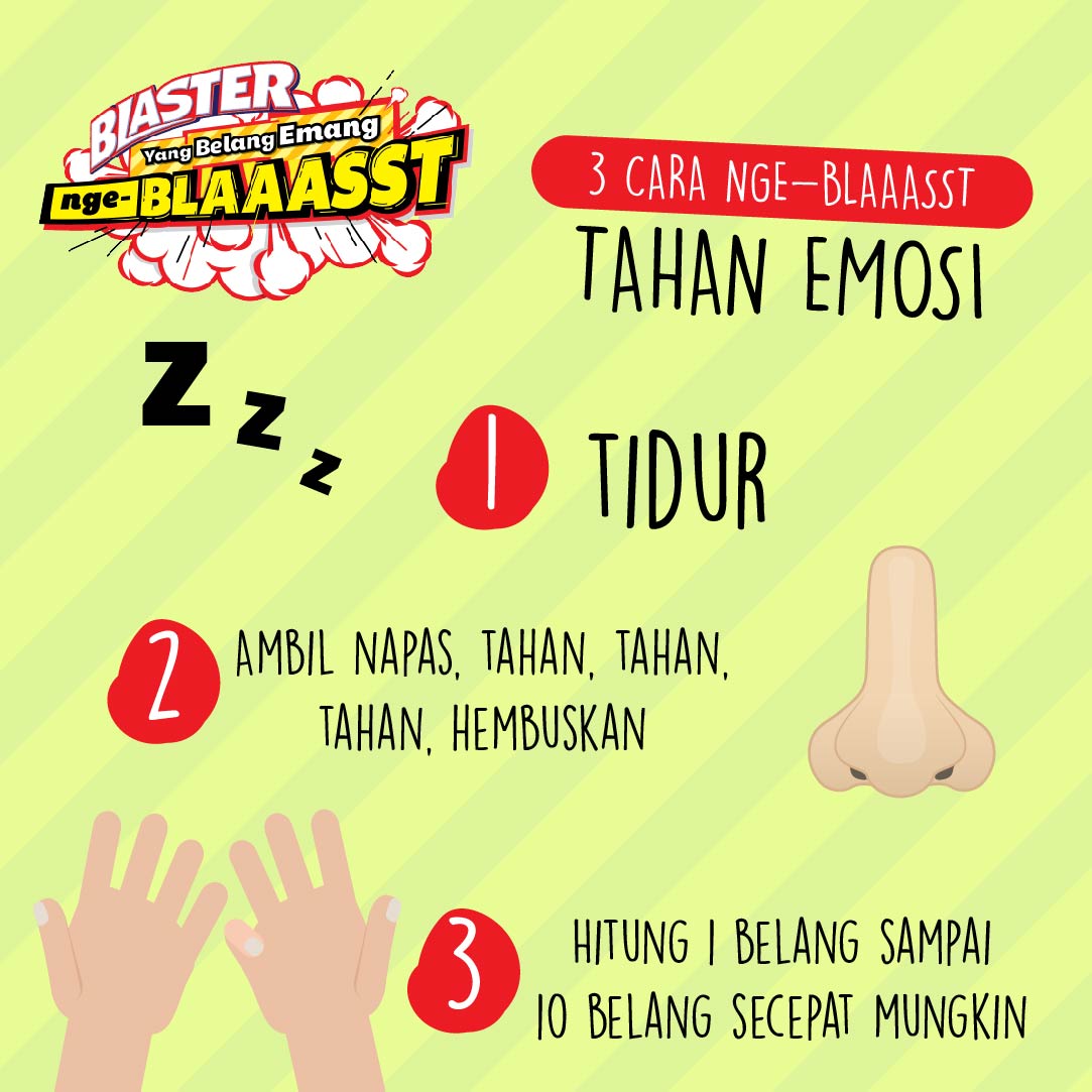 Gimana cara nge-blaaast buat tahan emosi versi lo?
Share di sini, Blasterholic!