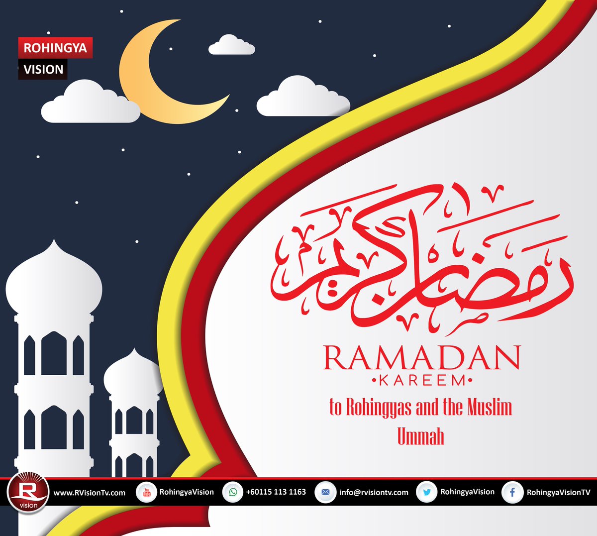 RohingyaVision's tweet photo. #ROHINGYAVISION Wishes all #Rohingyas and #Muslims a Blessed and peaceful #ramadankareem @IRWorldwide @muftimenk @channelislam https://t.co/dtydyIza8K