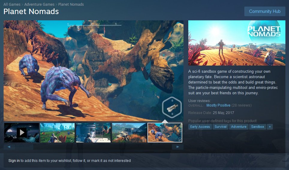 PlanetNomads's tweet photo. Planet Nomads finally got its review score on @steam_games and it's #MostlyPositive ! We're collecting feedback for the patch next week. https://t.co/RqUvMVFWRm