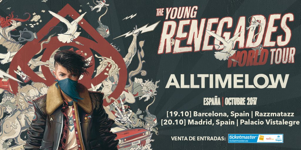 U18Espana's tweet photo. ¡¡¡YA A LA VENTA LAS ENTRADAS DE @AllTimeLow EN BARCELONA!!! 😍😍 En @TicketmasterES y puntos de venta oficiales.
https://t.co/fqp5i1GbXS https://t.co/6CKinKNlWS