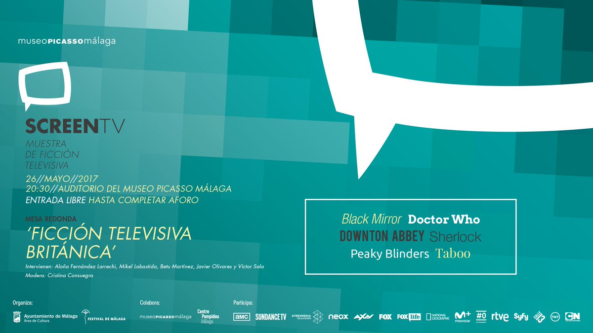 Expertos reflexionan hoy sobre la ficción televisiva británica en #ScreenTVMálaga Auditorio MPM 20.30h.Entrada libre museopicassomalaga.org/programa-cultu…