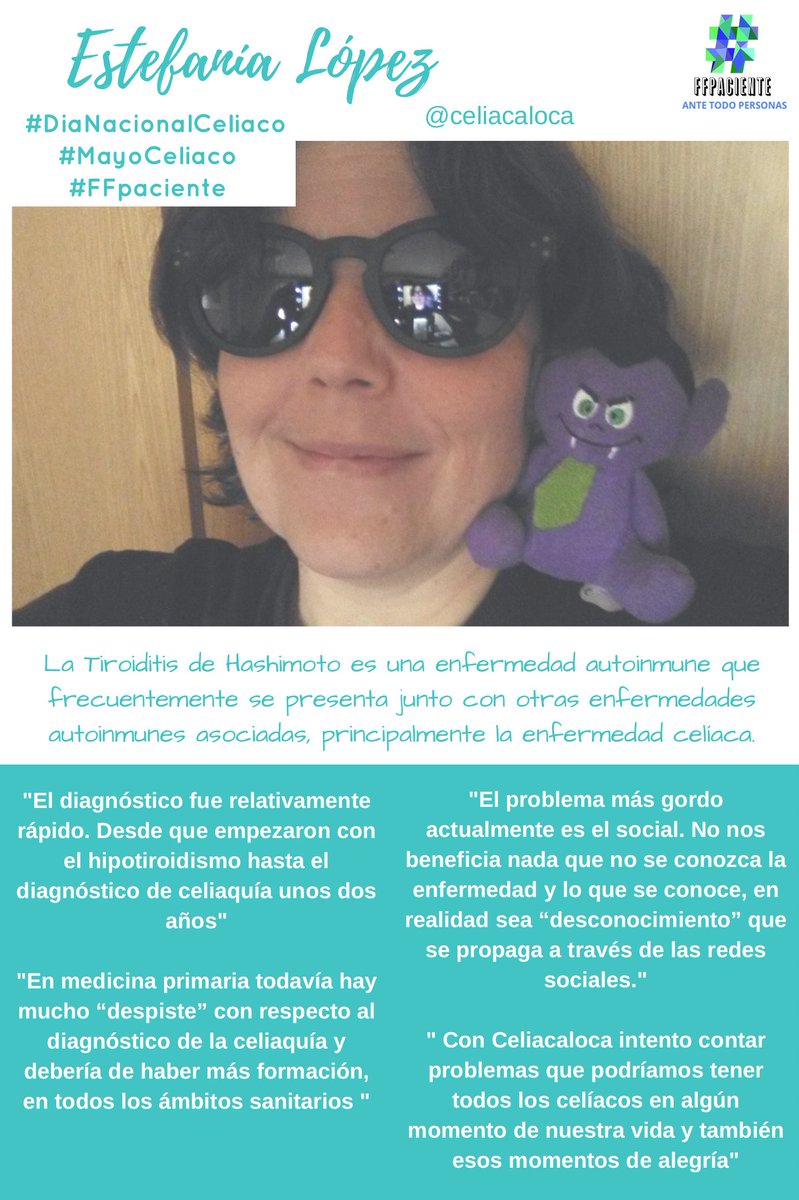 ffpaciente's tweet photo. Hoy tenemos entrevista de @celiacoalos30 a 3 #pacientes celiacas en #FFpaciente
👇
https://t.co/UybYt6kDox
#DiaNacionalCeliaco
#MayoCeliaco https://t.co/vAkZa4NV96
