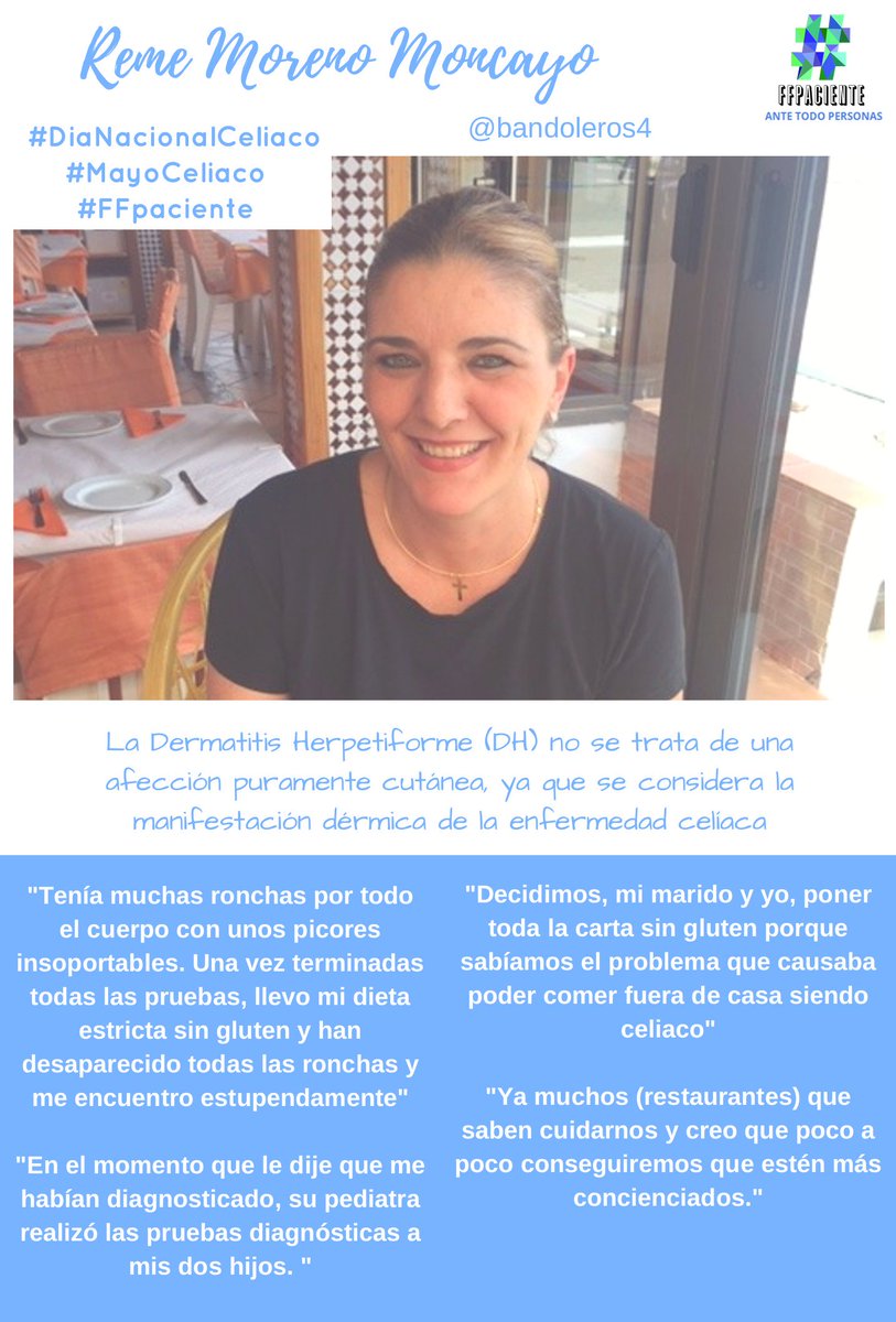 ffpaciente's tweet photo. Hoy tenemos entrevista de @celiacoalos30 a 3 #pacientes celiacas en #FFpaciente
👇
https://t.co/UybYt6kDox
#DiaNacionalCeliaco
#MayoCeliaco https://t.co/vAkZa4NV96