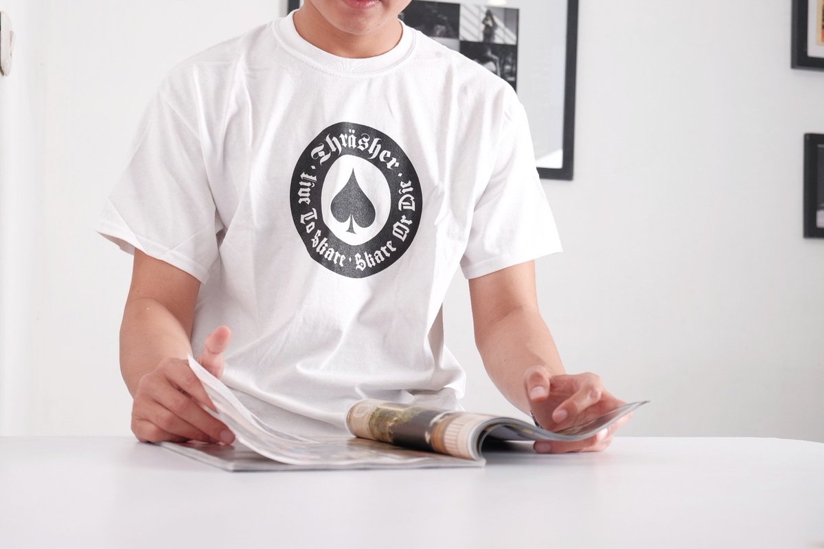 #Thrasher Oath tee white still available now.