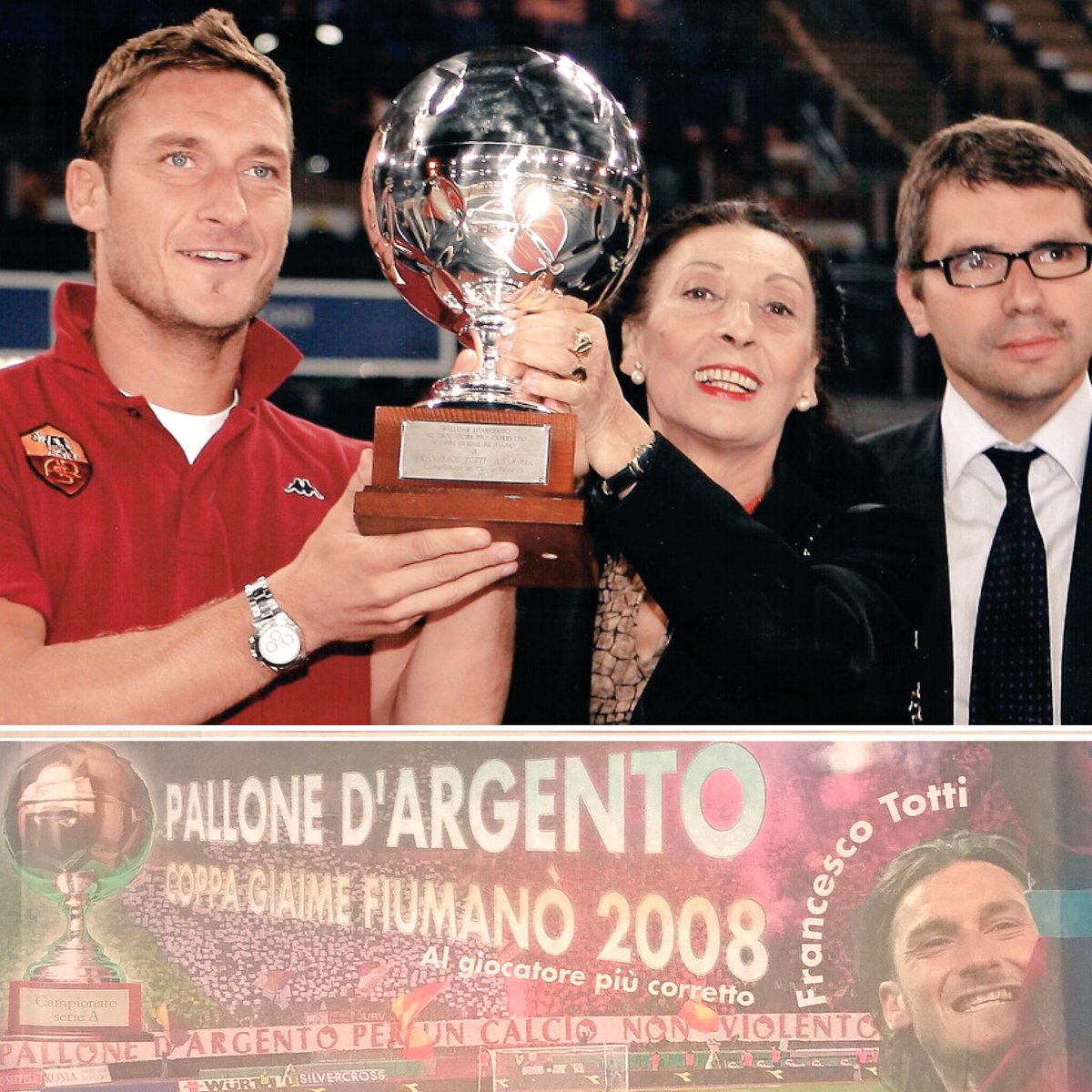 PallonedArgento's tweet photo. @Totti grazie #Capitano ! onorati di averti nell'Albo d'Oro del Pallone d'Argento https://t.co/a3hkCET2GX e #inboccaallupo per tutto ! https://t.co/32O56pXxbh